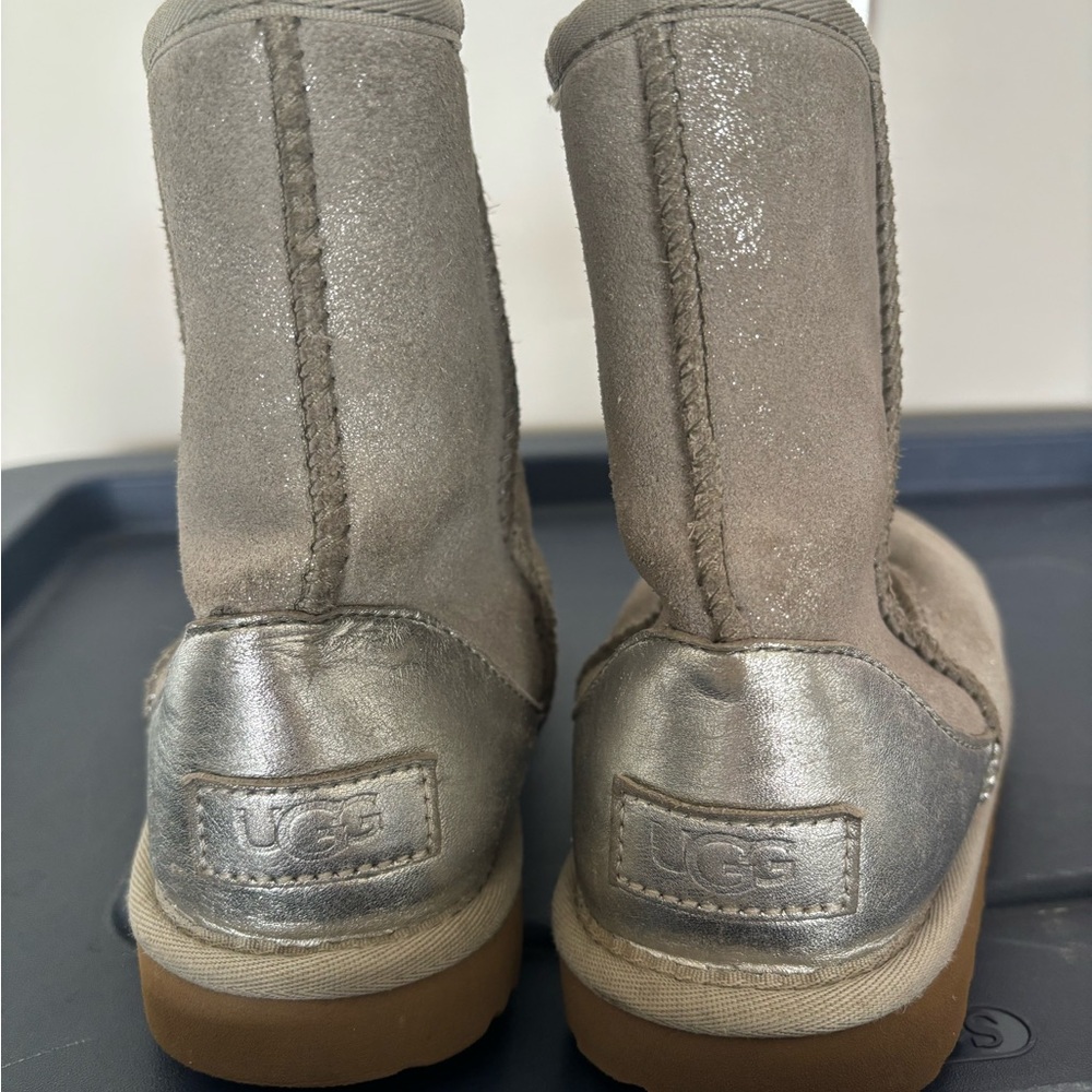 UGG Metallic Silver and Gray Boots
